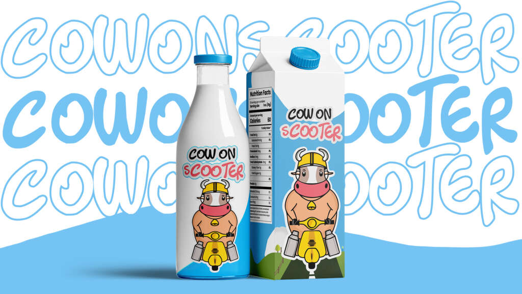 Cow on Scooter: Packaging, Illustrations